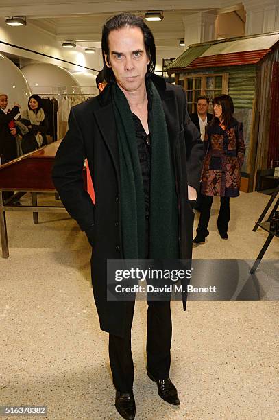 Nick Cave attends an exclusive VIP preview of the Dover Street Market on March 18, 2016 in London, England.