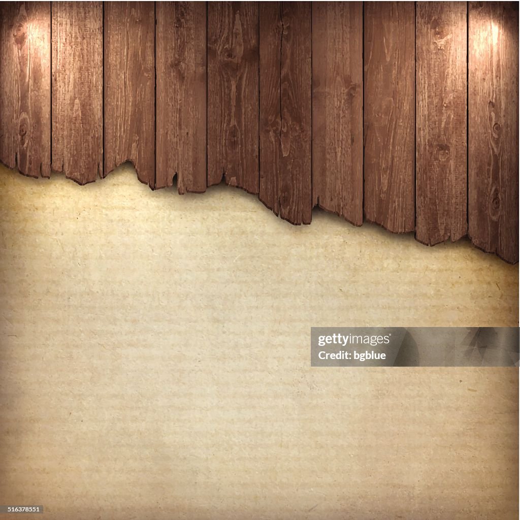 Broken Wood Board on Grungy Background