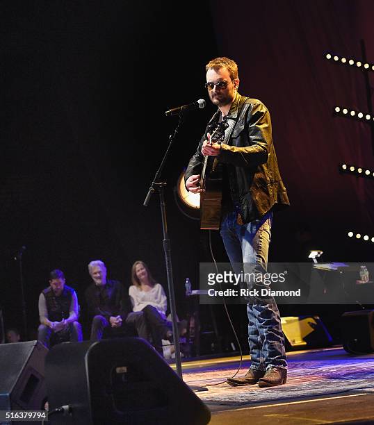 Eric Church performs at The Life & Songs of Kris Kristofferson produced by Blackbird Presents at Bridgestone Arena on March 16, 2016 in Nashville,...