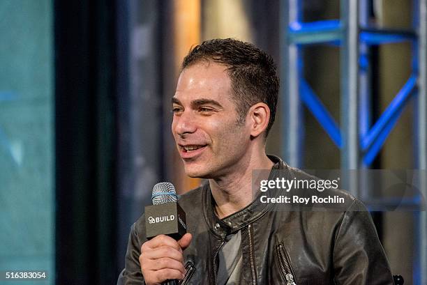 Singer and songwriter Kris Allen speaks with moderator Joe Levy about his new album "Letting You In" at AOL Studios In New York on March 18, 2016 in...