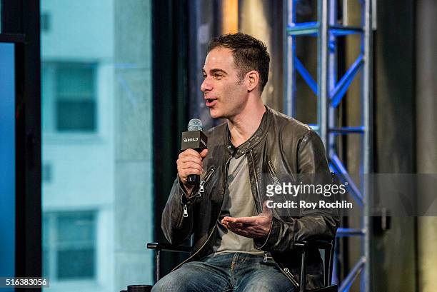 Singer and songwriter Kris Allen speaks with moderator Joe Levy about his new album "Letting You In" at AOL Studios In New York on March 18, 2016 in...