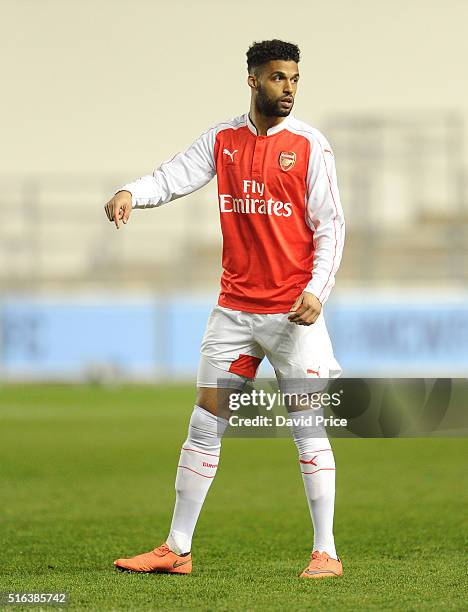 Kris Da Graca of Arsenal during the match between Manchester City and Arsenal in the FA Youth Cup semi final 1st leg on March 18, 2016 in Manchester,...