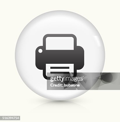 Printer icon on white round vector button Printer icon on white round vector button