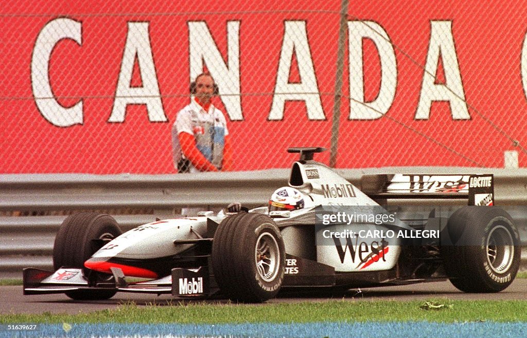Scottish F1 Racers Scottish F1 driver David Coulthard drives his West McLaren Mercedes ...