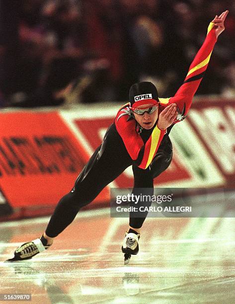 German speed skater Franziska Schenk competes in the first heat of the women's 500 meter event 27 March at the World Single Distance Championships in...