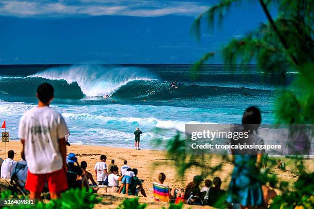 surf en el banzai pipeline - haleiwa fotografías e imágenes de stock