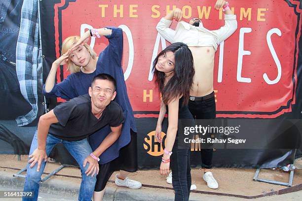 Daniel Chae, Sally Kang, Jennifer Rim and Alex Hwang of Run River North attend SHOWTIME Roadies House at SXSW 2016 at Clive Bar during SXSW 2016 on...