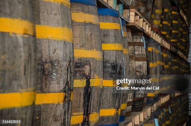 barrels of rum - puerto plata stock pictures, royalty-free photos & images