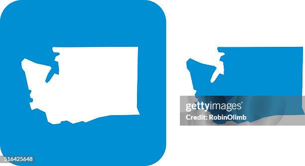 ilustraciones, imágenes clip art, dibujos animados e iconos de stock de azul washington iconos - estado de washington