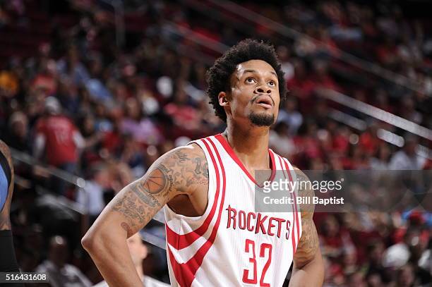 McDaniels of the Houston Rockets during the game against the Minnesota Timberwolves on March 18, 2016 at the Toyota Center in Houston, Texas. NOTE TO...
