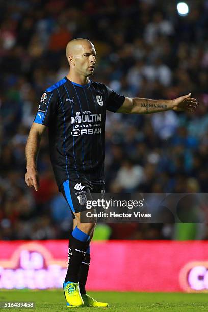 Emanuel Villa of Queretaro walks on the field during the 11th round match between Queretaro and Chiapas as part of the Clausura 2016 Liga MX at La...