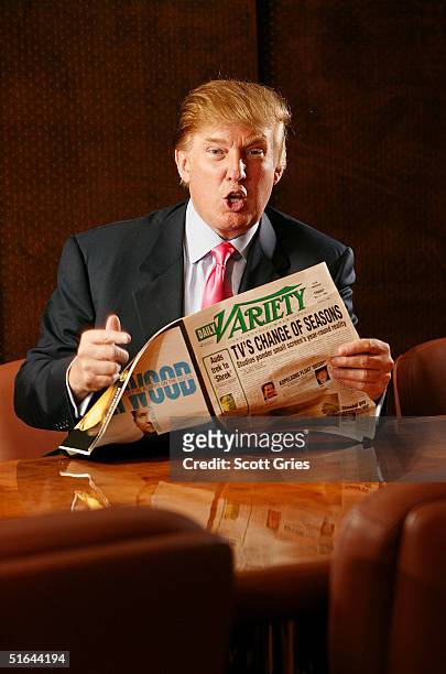 Donald Trump photographed in his boardroom at Trump Tower on 5th Avenue June 17, 2004 in New York City.