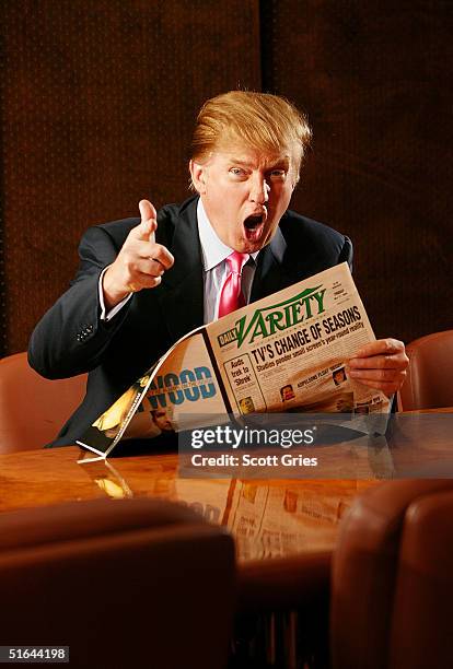 Donald Trump photographed in his boardroom at Trump Tower on 5th Avenue June 17, 2004 in New York City.