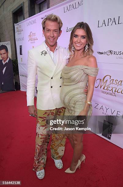 Derek Warburton and Audrina Patridge attend the LAPALME Magazine Spring Affair at The Room on March 18, 2016 in Los Angeles, California.