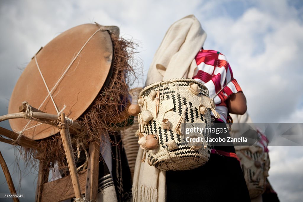 An indigenous couple performing