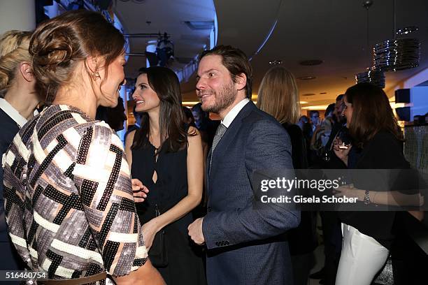 Jessica Schwarz, formerly girlfriend of Daniel Bruehl , Daniel Bruehl and his girlfriend Felicitas Rombold during the 'Vogue loves Breuninger'...