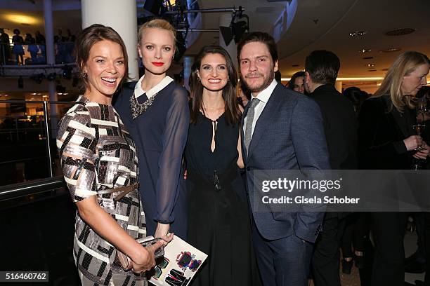 Jessica Schwarz, formerly girlfriend of Daniel Bruehl, Franziska Knuppe, Daniel Bruehl and his girlfriend Felicitas Rombold during the 'Vogue loves...