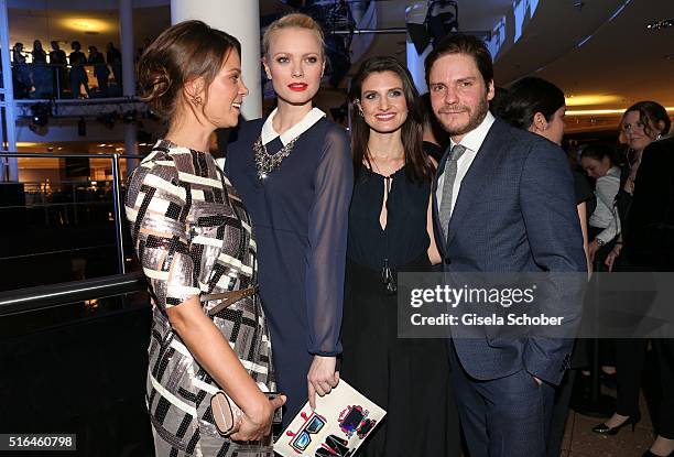 Jessica Schwarz, formerly girlfriend of Daniel Bruehl, Franziska Knuppe, Daniel Bruehl and his girlfriend Felicitas Rombold during the 'Vogue loves...