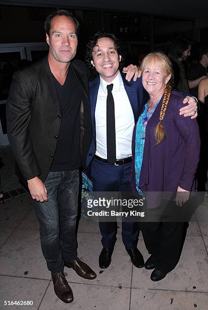 Actor Bojesse Christopher, actor Thomas Ian Nicholas and his mother Marla Nicholas attend the premiere of Red Compass Media's 'The Lost Tree' at...