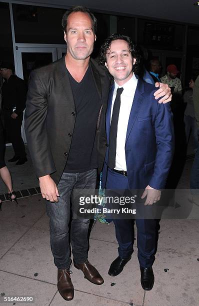 Actors Bojesse Christopher and Thomas Ian Nicholas attend the premiere of Red Compass Media's 'The Lost Tree' at Laemmle NoHo 7 on March 18, 2016 in...