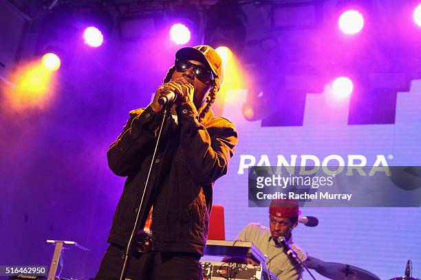 Singer Jacquees performs onstage during the PANDORA Discovery Den SXSW on March 18, 2016 in Austin, Texas.