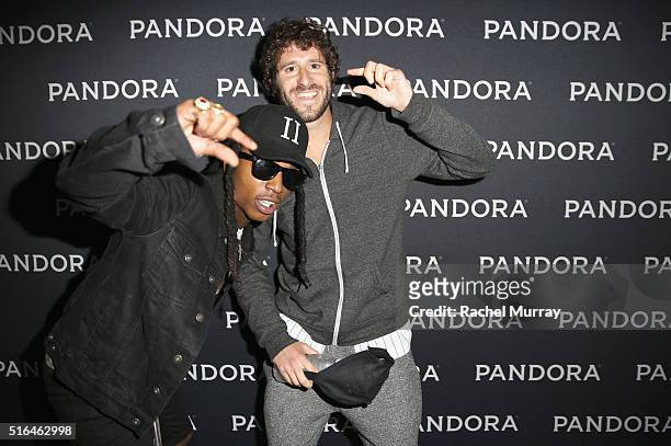 Singer Jacquees and Lil Dicky attend the PANDORA Discovery Den SXSW on March 18, 2016 in Austin, Texas.
