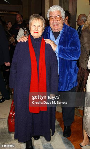 Chef Antonio Carluccio and his wife Priscilla attend the The Harpers & Moet Restaurant Awards 2004 at Claridge's Hotel on November 1, 2004 in London....