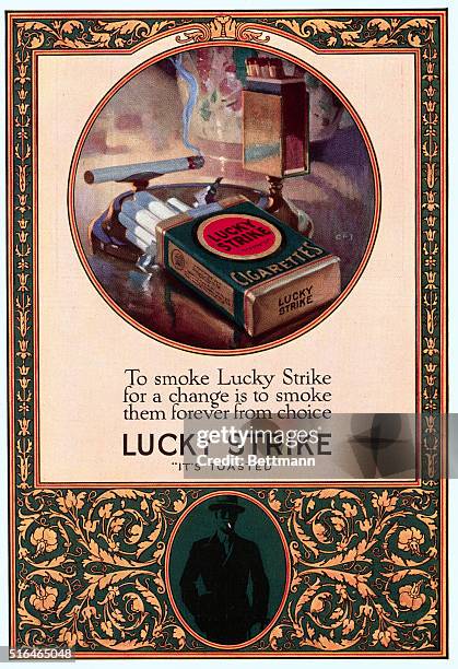 Advertisement for Lucky Strike cigarettes.