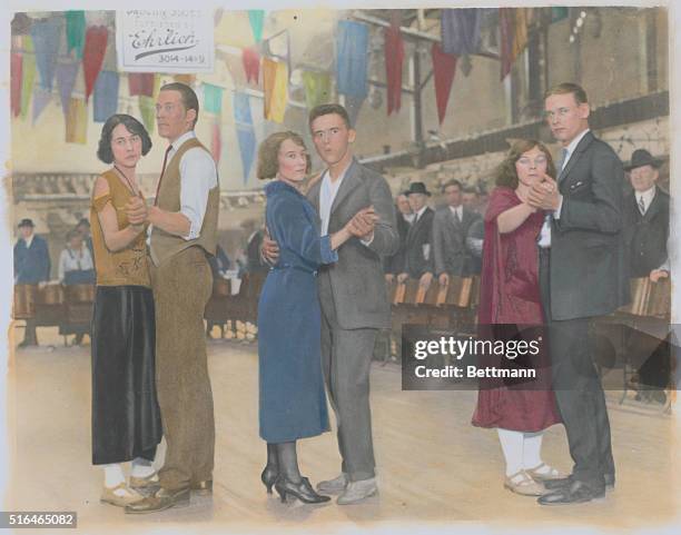 Marathon dancers in Washington ballroom at the 40 hour mark. Photograph April 20, 1923.