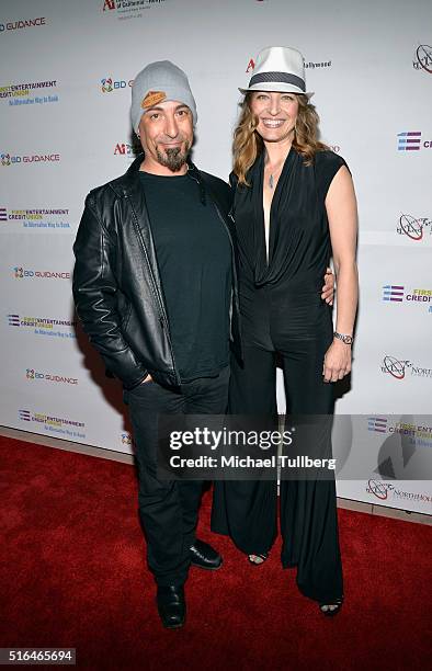 James Bradley Williams and actress Alexandra Wescourt attend the premiere of Red Compass Media's film "The Lost Tree" at Laemmle NoHo 7 on March 18,...
