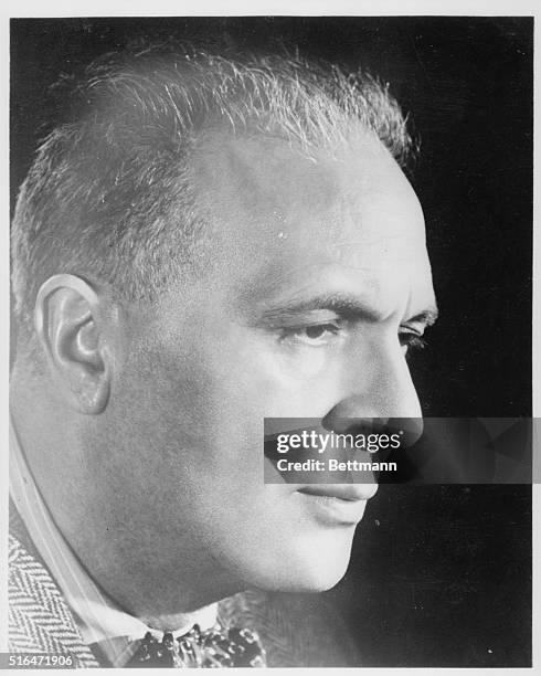 An undated headshot of German-born conductor Walter Bruno in profile. Walter Bruno conducted the New York Philharmonic Orchestra from 1947 to 1949.