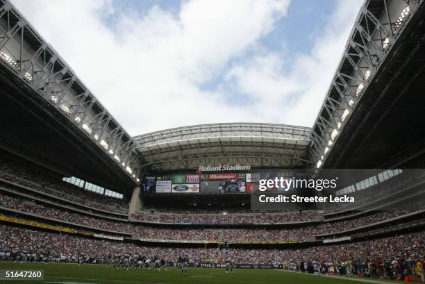 General view of Reliant Stadiuim where the Houston Texans host the Minnesota Vikings on October 10, 2004 in Houston, Texas. The Vikings won 34-28.