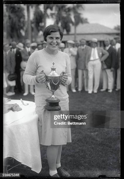 Long Island Girl wins Florida Women's Golf Championship...Playing at the Palm Beach Country Club, Miss Helen Hicks, of Hewlett Park, Long Island,...