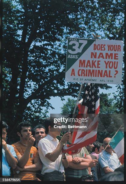 New York: The green, white and red Italian flag dominates the scene as thousands fill Columbus Circle for an Italian-American demonstration. That...