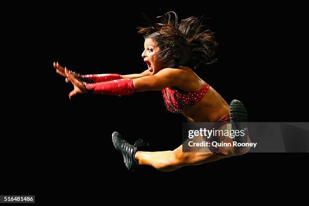 Michelle Blank of the United States competes in the Arnold Classic Pro Fitness competition during the 2016 Arnold Classic on March 19, 2016 in...