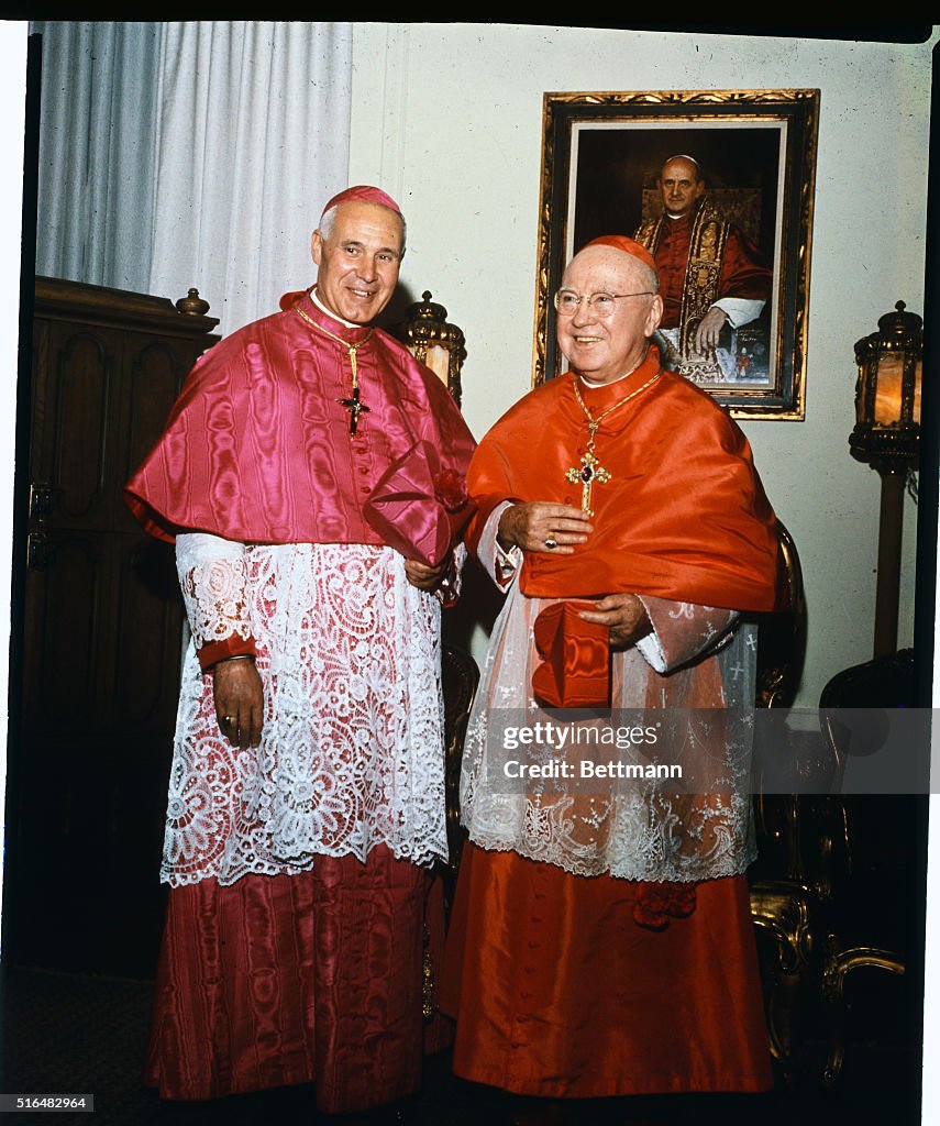 Francis Cardinal Spellman, Archbishop of New York, poses with the ...