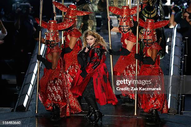 Madonna performs her 'Rebel Heart' Tour at Allphones Arena on March 19, 2016 in Sydney, Australia.