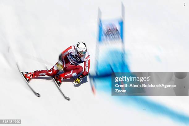Aleksander Aamodt Kilde of Norway competes during the Audi FIS Alpine Ski World Cup Finals Men's Giant Slalom and Women's Slalom on March 19, 2016 in...