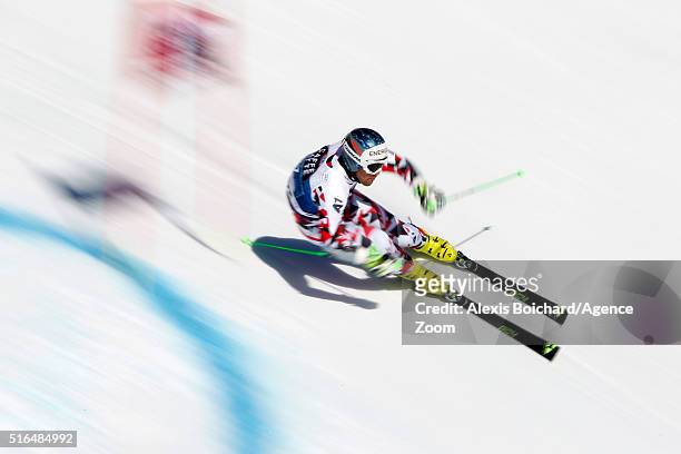 Vincent Kriechmayr of Austria competes during the Audi FIS Alpine Ski World Cup Finals Men's Giant Slalom and Women's Slalom on March 19, 2016 in St....