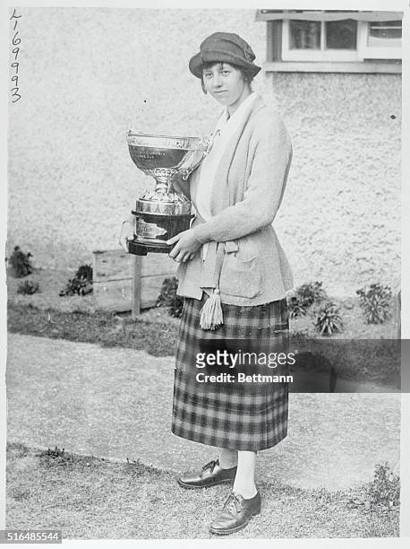 Britain's New Woman Golf Champion. Miss Joyce Wethered, youthful British golfer, who defeated the supposedly unbeatable Cecil Leitch in the recent...