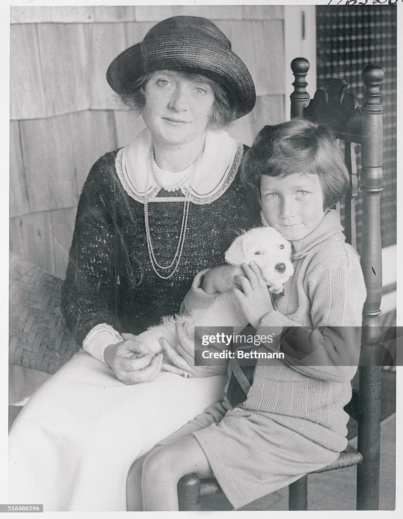 Actress Billie Burke with Daughter and Pet Dog