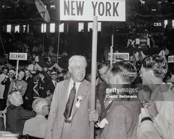 Third day of Democratic National Convention, Chicago, June 29th...Photo shows John W. Davis of New York as he chatted on the convention floor prior...