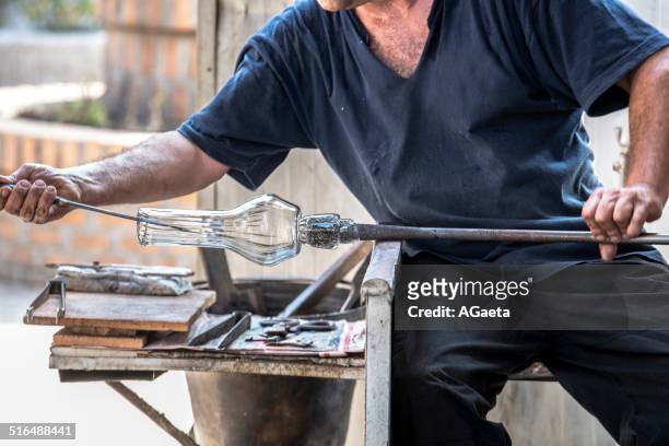 glass processing, murano. - glass blowing stock pictures, royalty-free photos & images