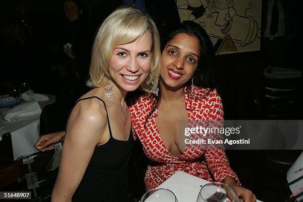 Miss Russia Anna Malova and publicist Payal Chaudhri attend the Georgette Mosbacher's and Harvey Weinstein's bipartisan election night party at The...