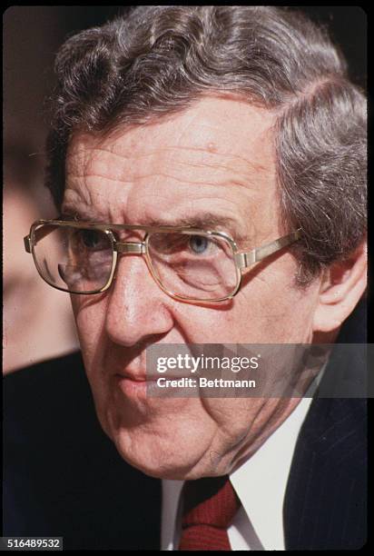 Washington: Senator Edmund Muskie, to be U. S. Secretary of State, appears before Senate Foreign Relations Committee in Washington, D. C.