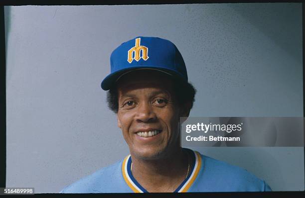 Portrait of Maury Wills, manager of the Seattle Mariners. He is the second black manager in baseball history.