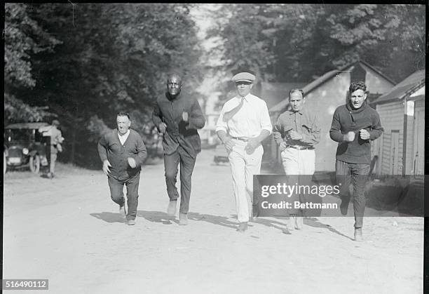 Famous boxer Jack Dempsey trains in Great Falls, Montana.