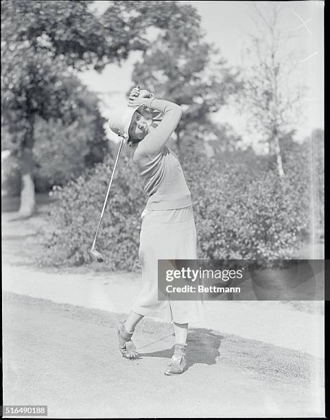 At Women's National Amateur Golf Championship. Mrs. Betty P. Meckley, of Silver Springs, Md. Shown during the first day's play of the 36th annual...