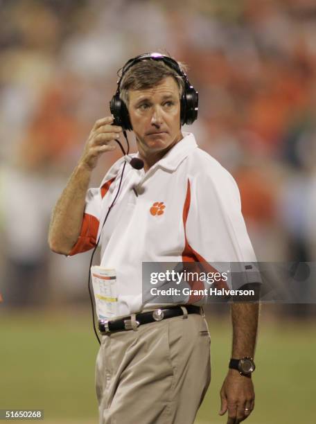 Clemson University Tigers head coach Tommy Bowden looks on during an Atlantic Coast Conference game against the Georgia Tech Yellow Jackets on...
