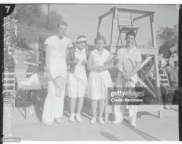 California: A Capable Quartet. Four of the best tennis players in the country pose for their pictures during the opening of the Hotel Huntington...